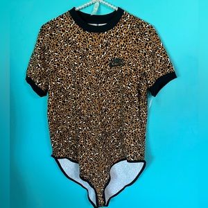 #59 NWT NIKE Animal Print Short Sleeve Leotard Bodysuit XL